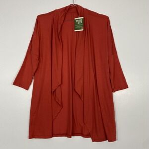 Toad&Co Cardigan Sweater Womens Small Red Wisper Cardie 3/4 Sleeve Open Front